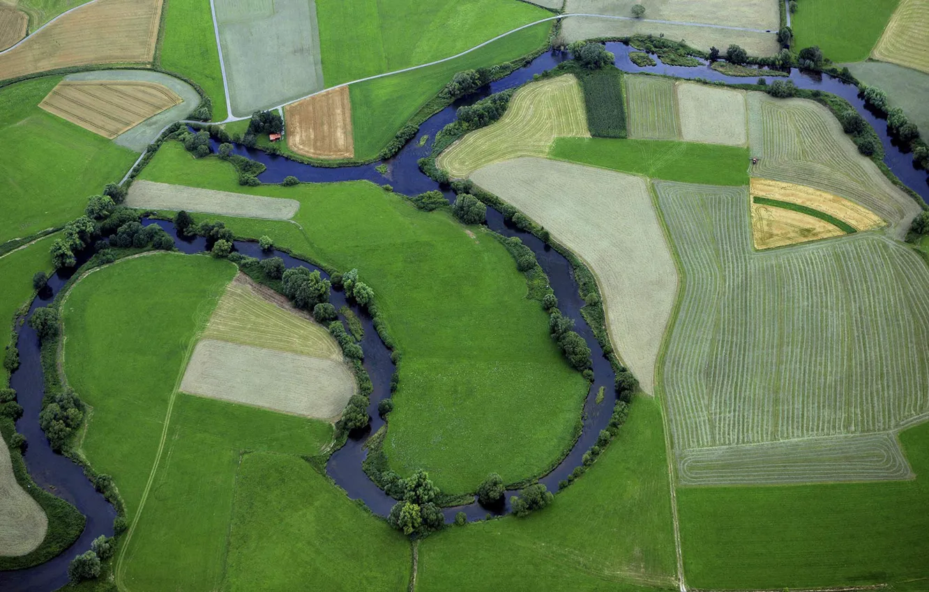 Photo wallpaper field, river, Germany, The Danube, Baden-Württemberg, The Sochi