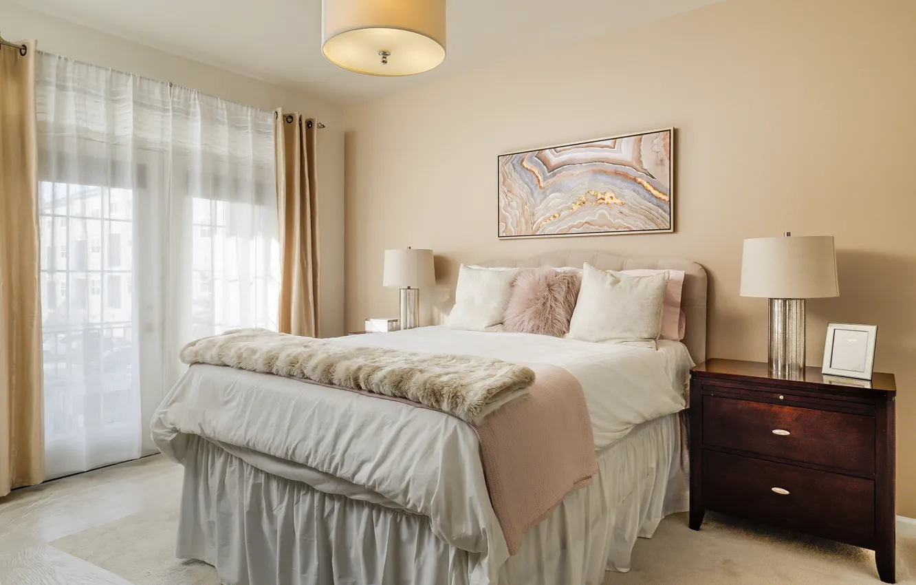 Photo wallpaper bedroom, bed, bed, design