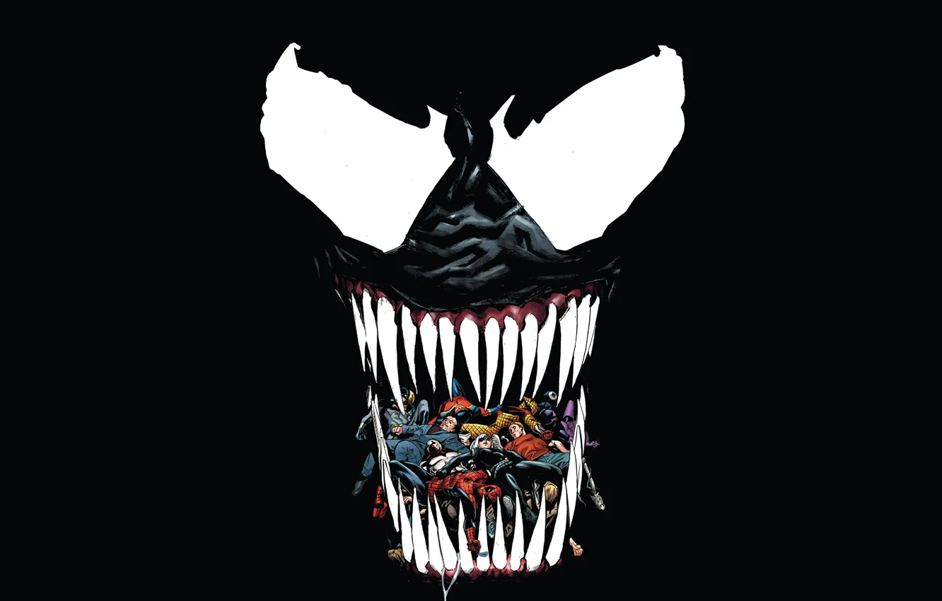Photo wallpaper language, monster, mouth, comics, comic, superheroes, Venom, Venom