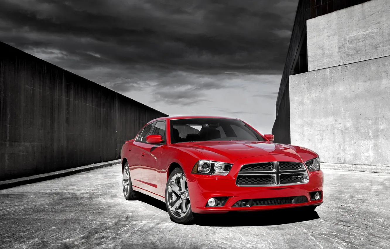 Photo wallpaper red, Dodge, Charger