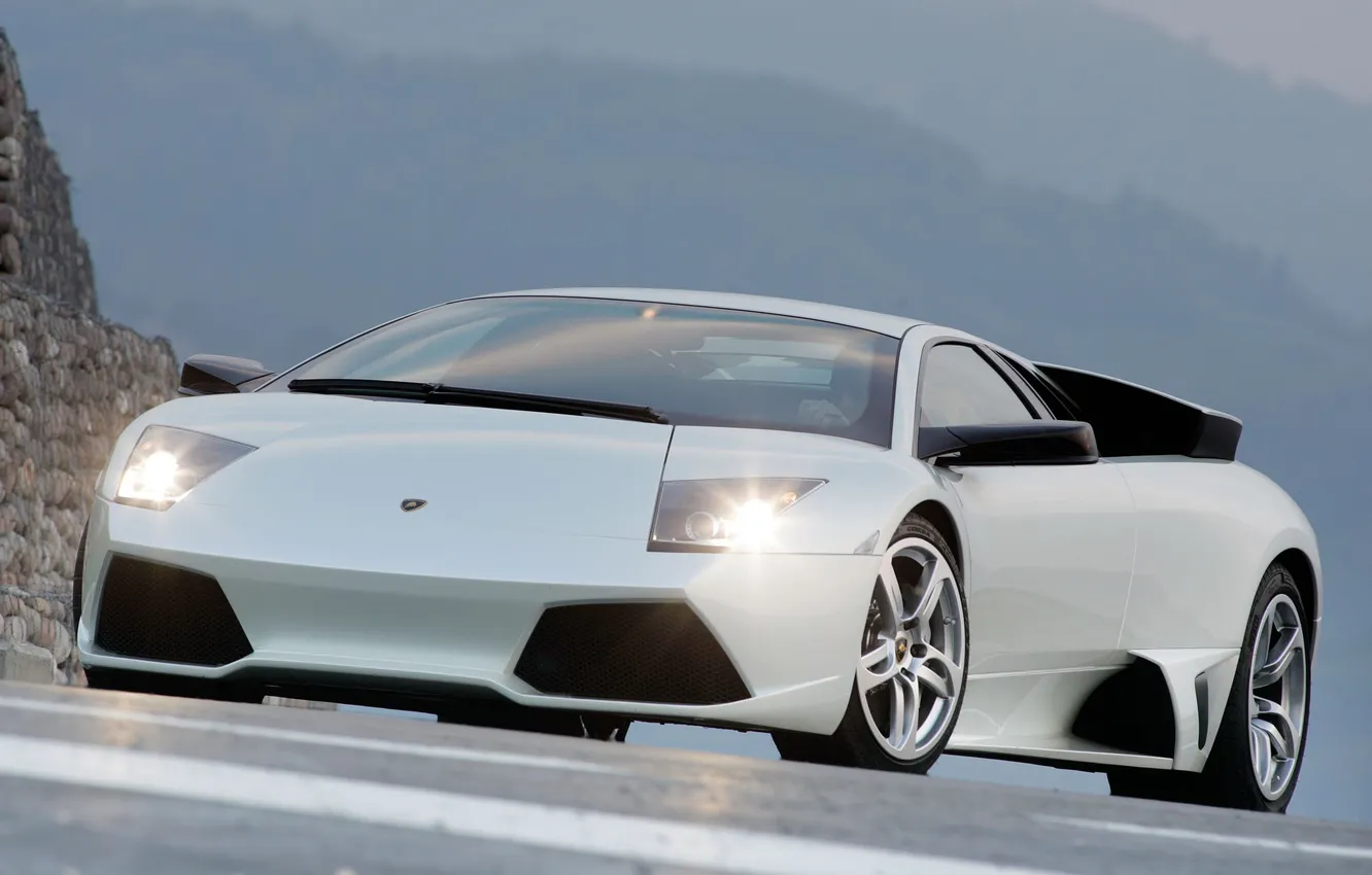 Photo wallpaper auto, Lamborghini, silver, auto, Lamborghini, murcielago, handsome, murcilago