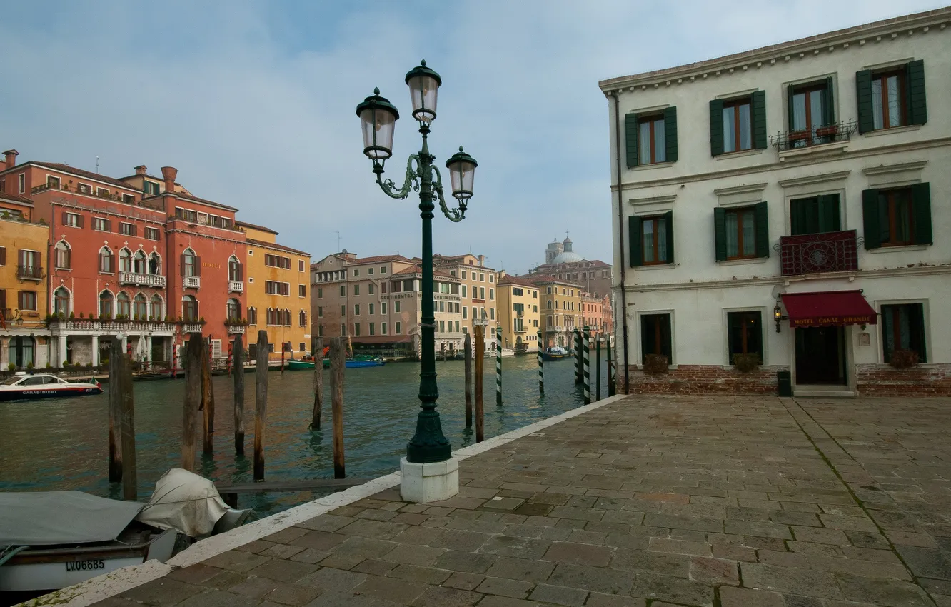 Photo wallpaper the sky, home, Italy, Venice, channel, promenade