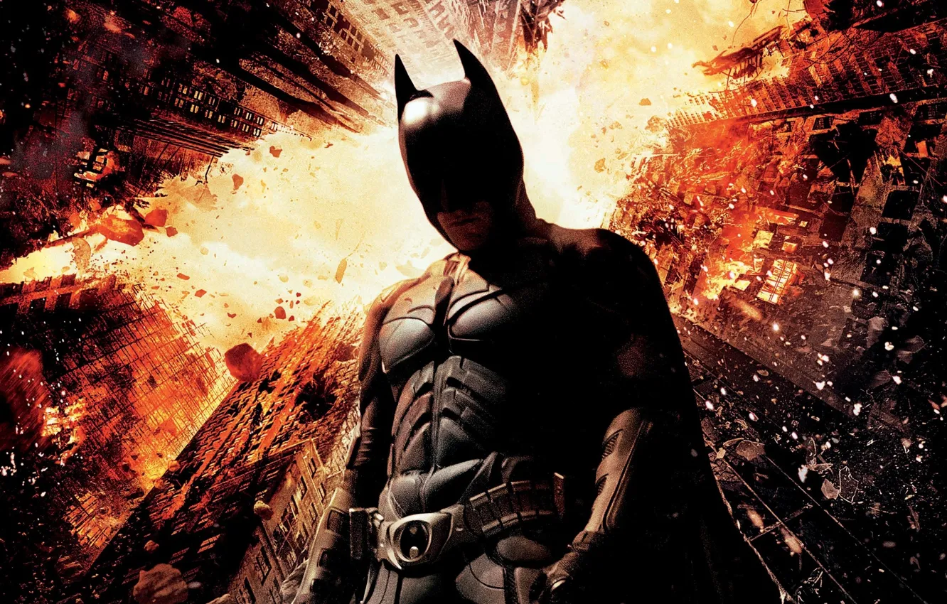 Photo wallpaper Batman, poster, Batman, promo, Christian Bale, dark knight rises