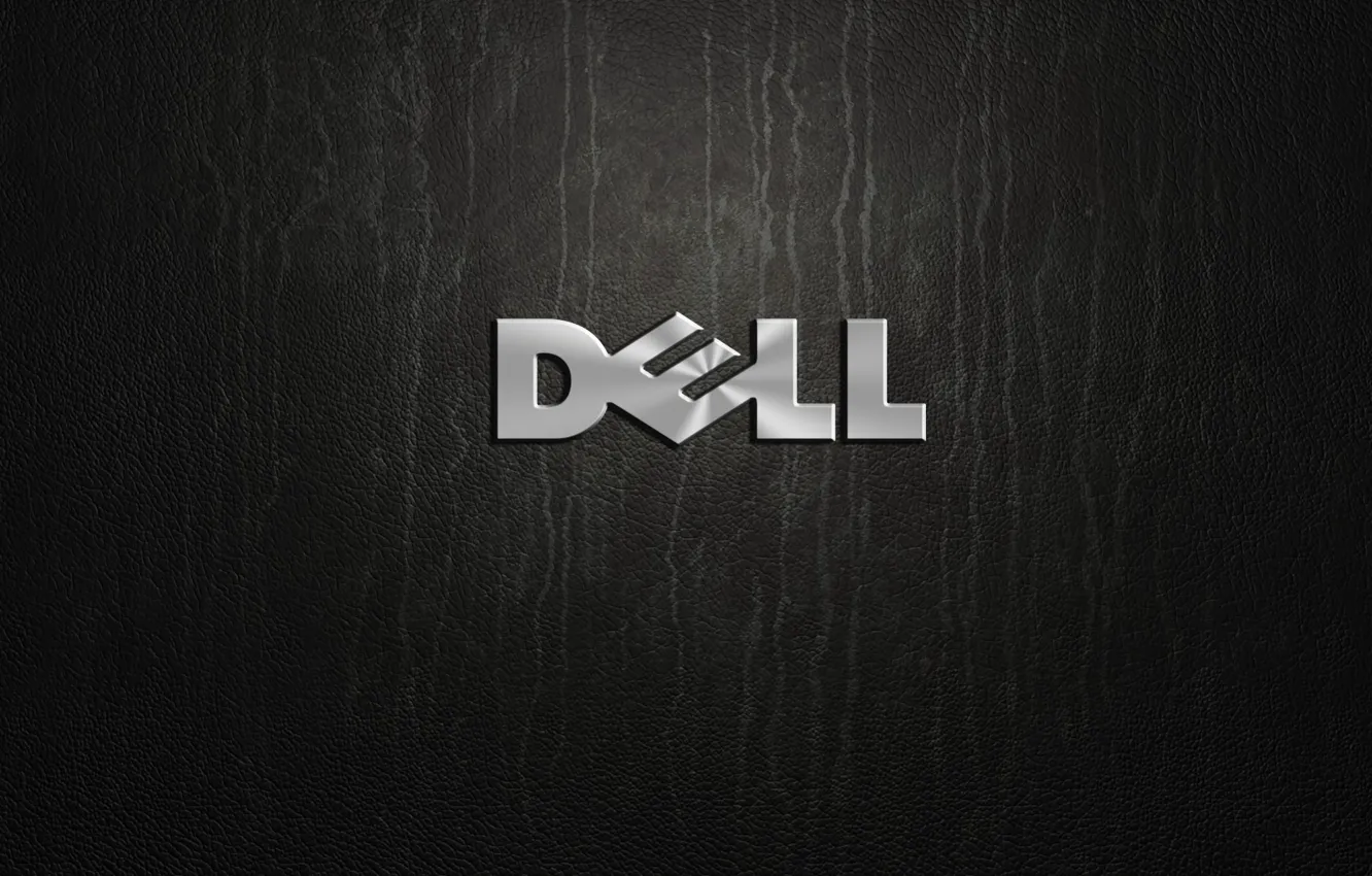 Photo wallpaper silver, logo, Dell