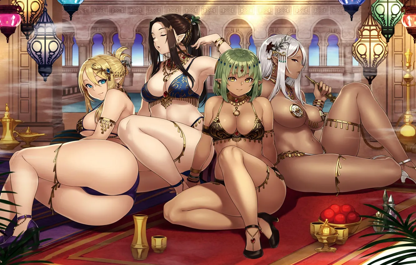 Photo wallpaper girl, sexy, group