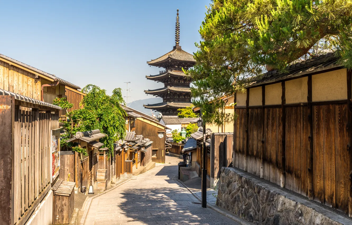 Photo wallpaper the city, street, home, Japan, Kyoto