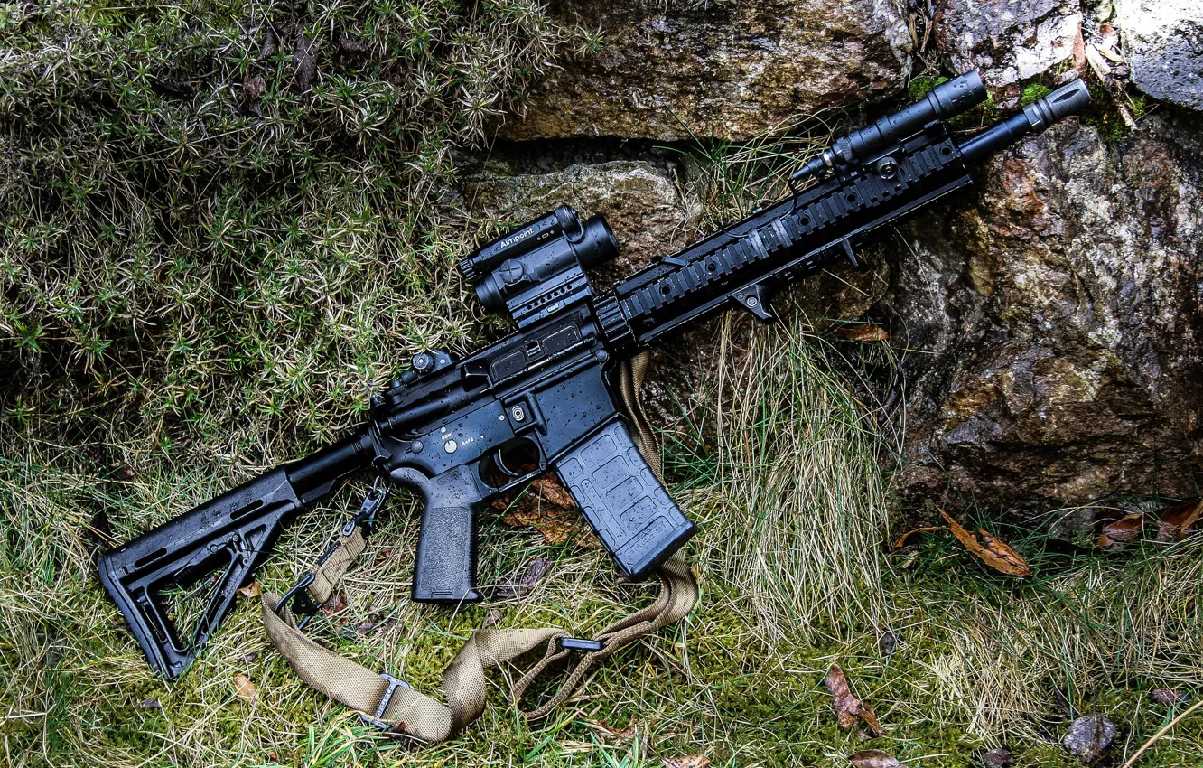 Photo wallpaper weapons, assault rifle, magpul