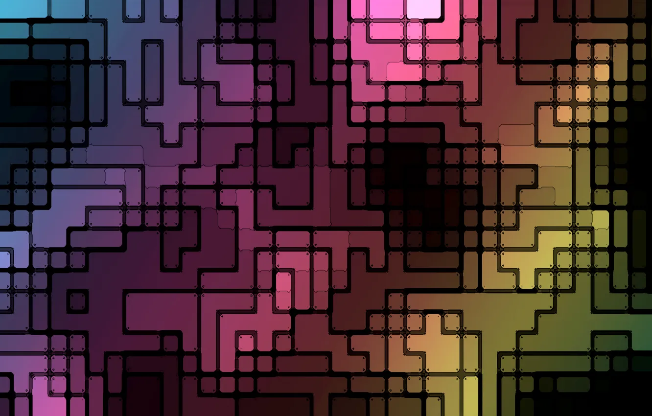 Photo wallpaper strip, color, squares, brightness