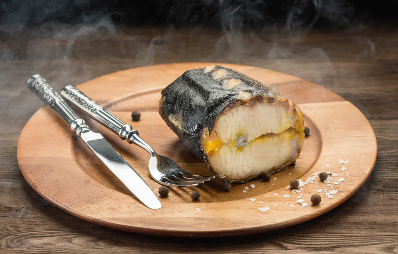 Photo wallpaper fish, spices, mackerel