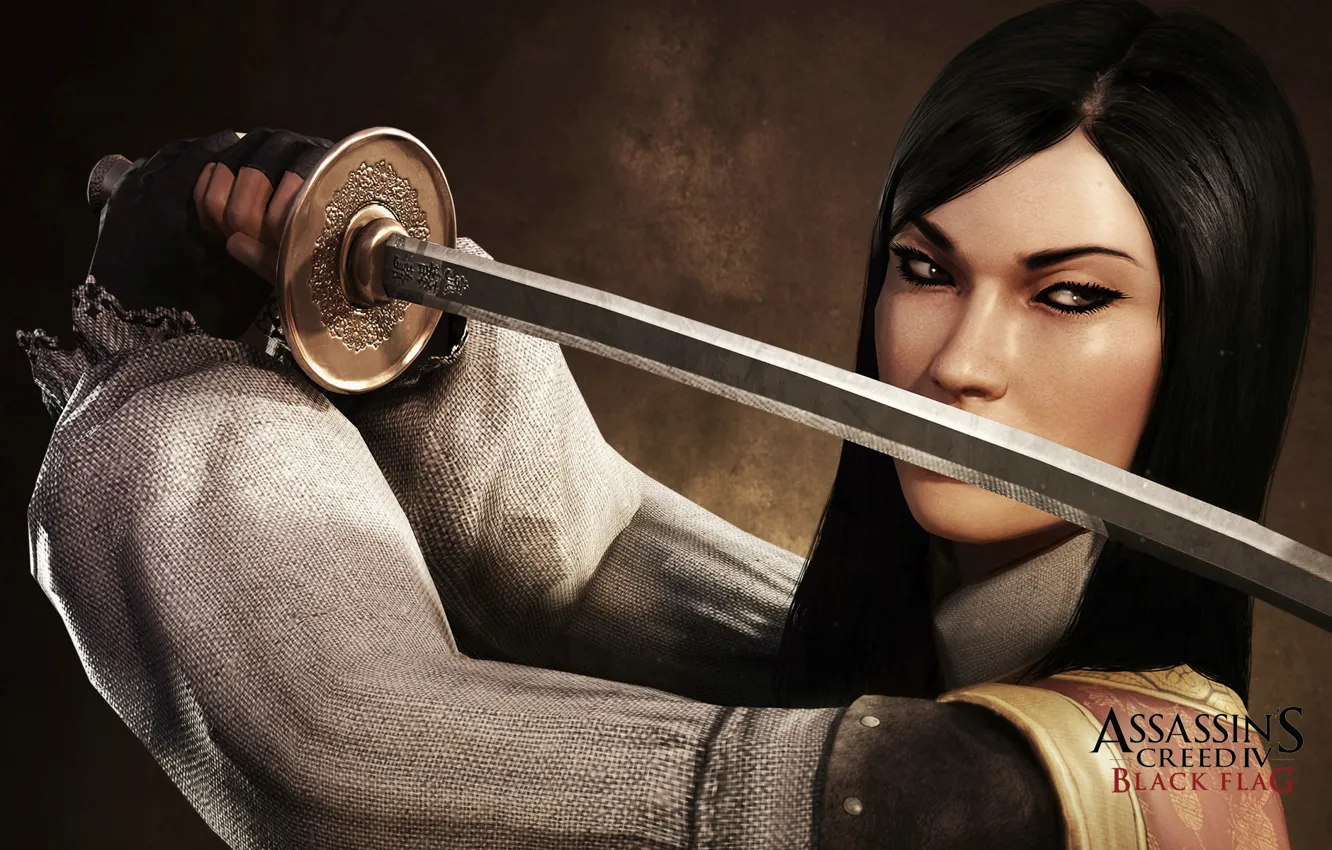 Photo wallpaper woman, Ubisoft, katana, Assassin's Creed IV: Black Flag, Assassin's creed IV: Black Flag