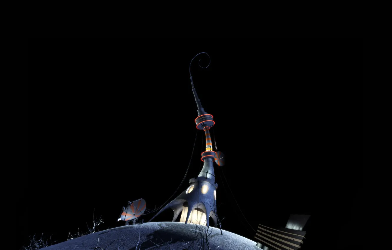 Photo wallpaper Ostankino, black, tower