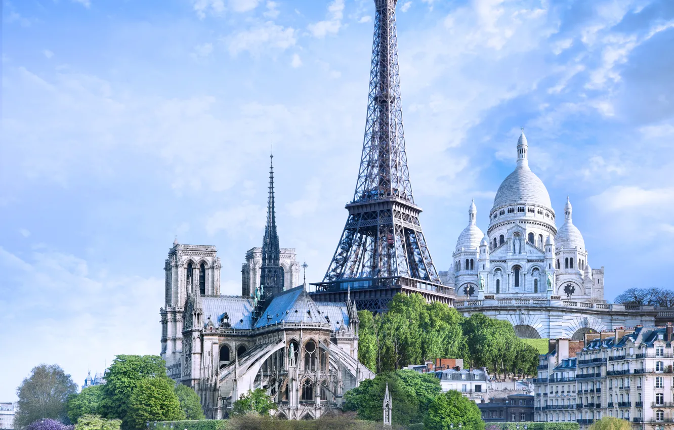 Photo wallpaper Paris, Eiffel tower, Paris, France