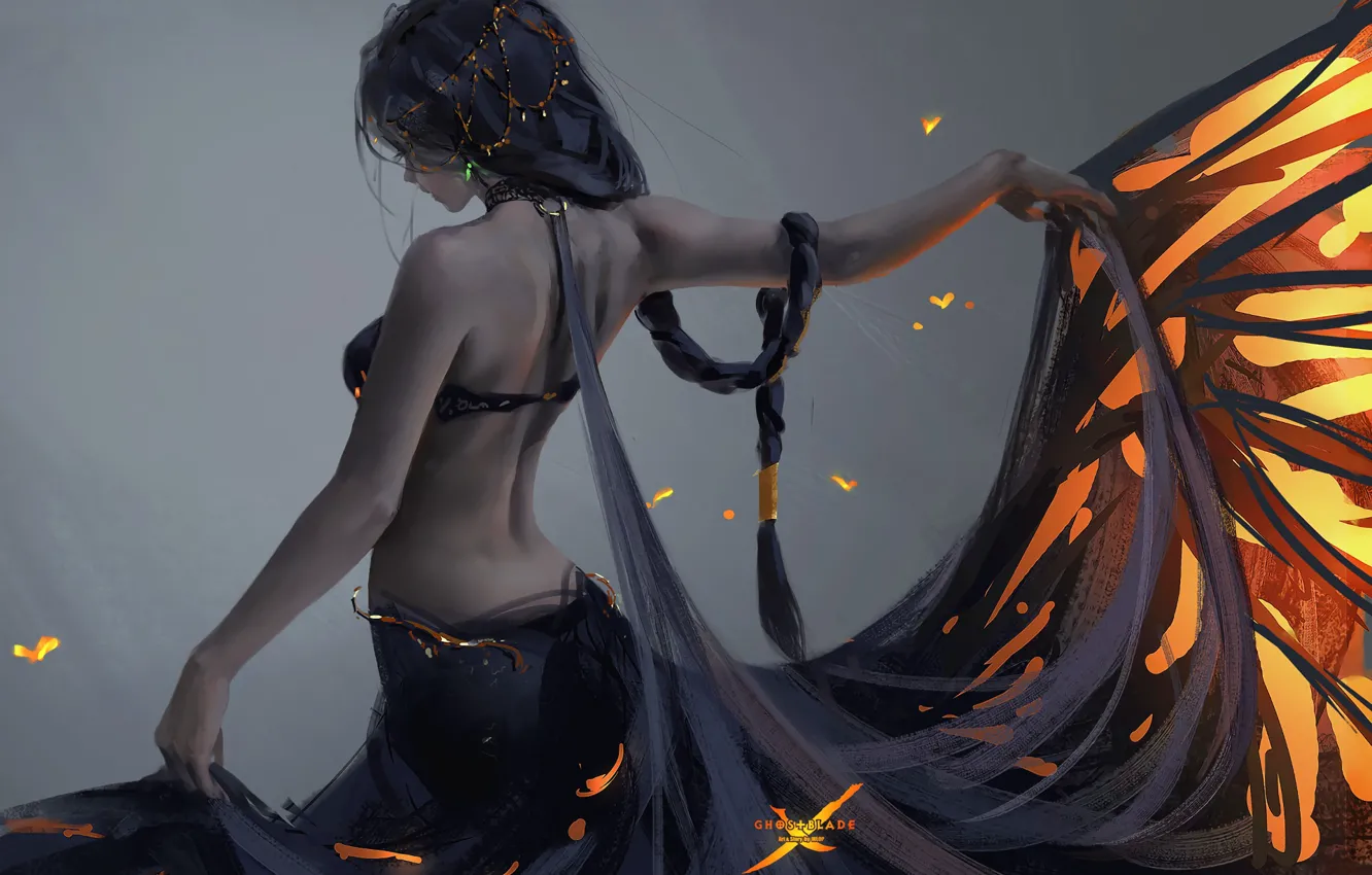 Photo wallpaper girl, art, Ghost blade, Wlop