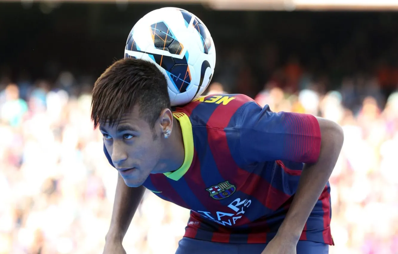 Photo wallpaper Neymar Barcelona, Neymar Presentation, Neymar Presetation