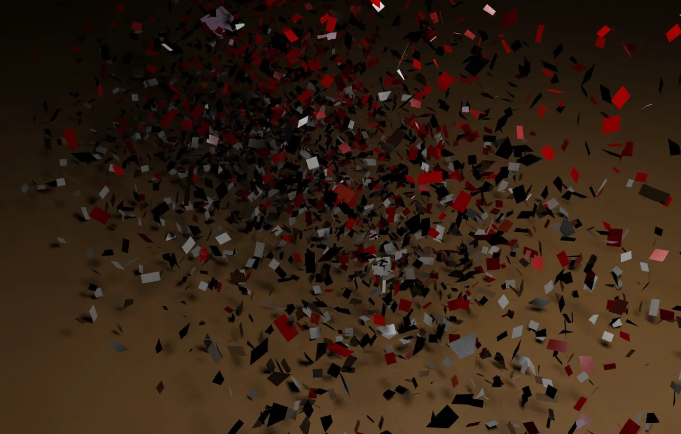 Photo wallpaper the explosion, red, form, brown, confetti