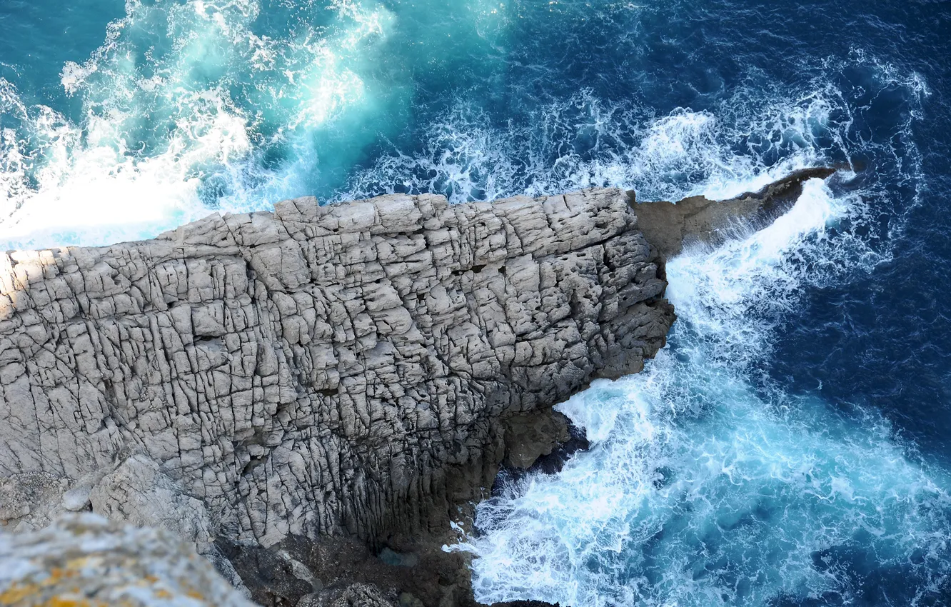 Photo wallpaper wave, water, mountains, nature, Sea, Spain, the Mediterranean sea, Mallorca