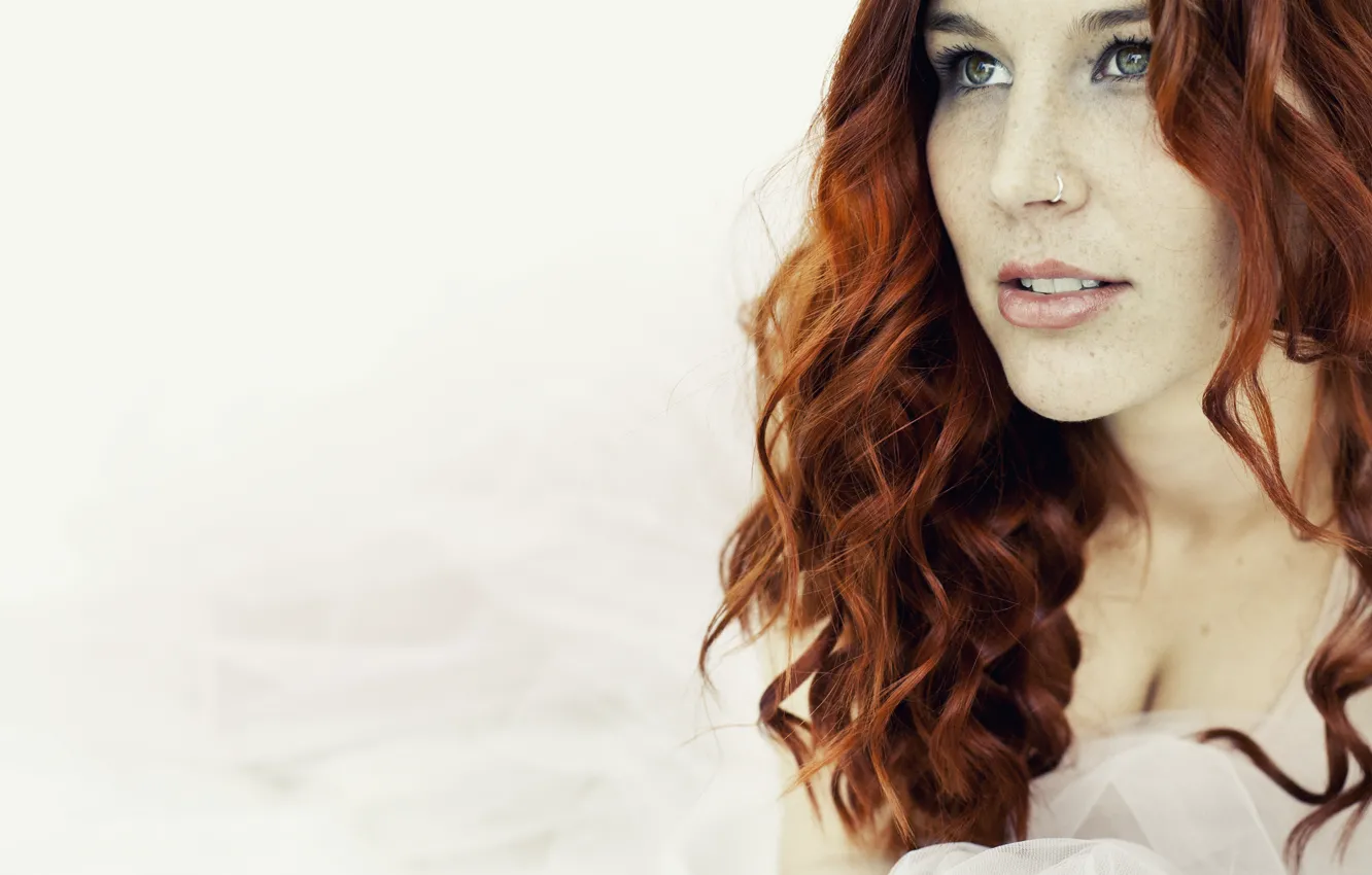Photo wallpaper piercing, green eyes, redhead, Delain, in the corner, John Charlotte Wessels