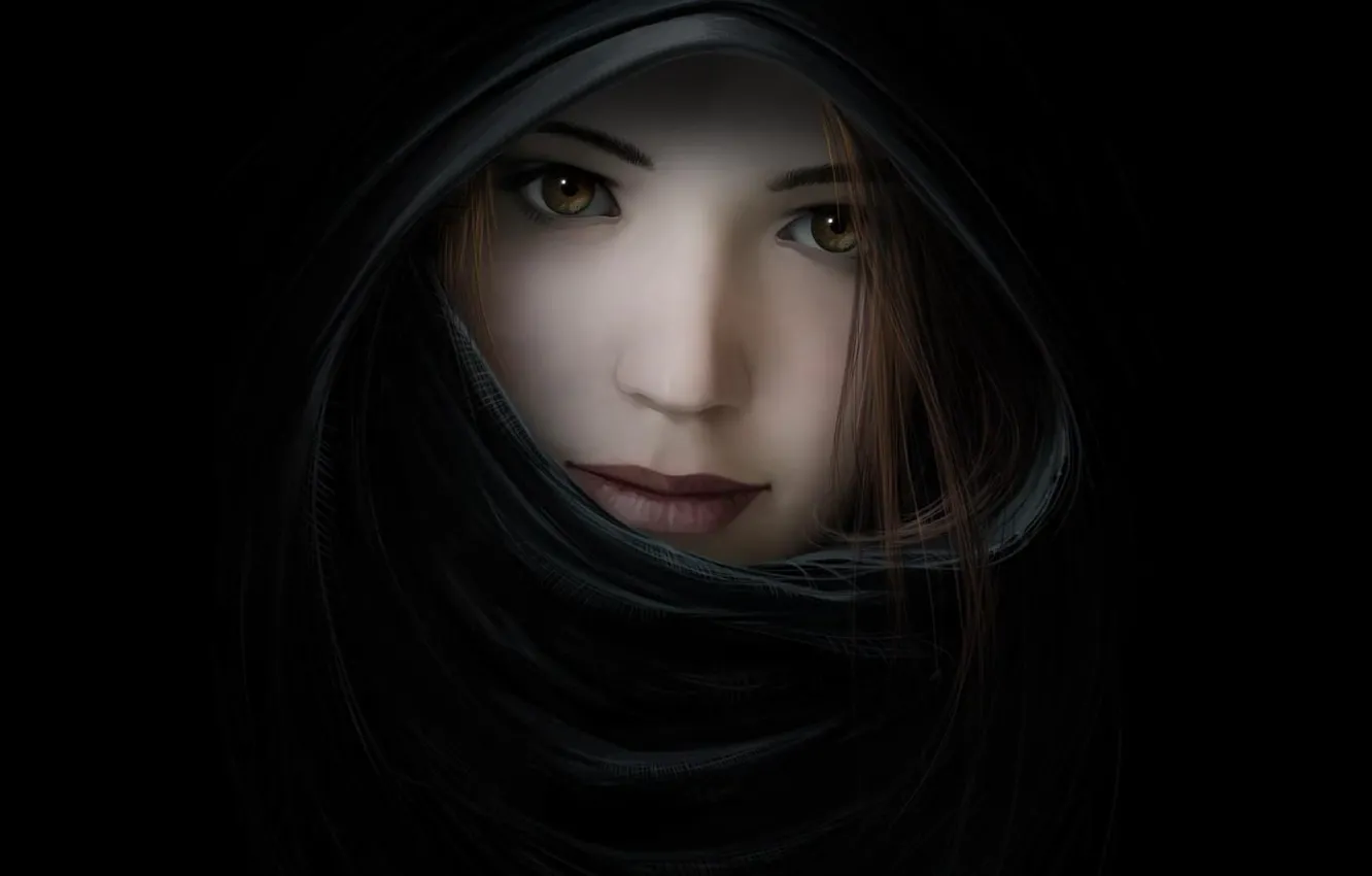 Photo wallpaper eyes, girl, secrets