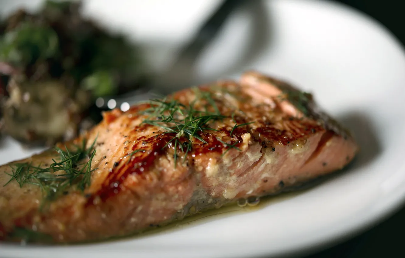 Photo wallpaper macro, food, fish