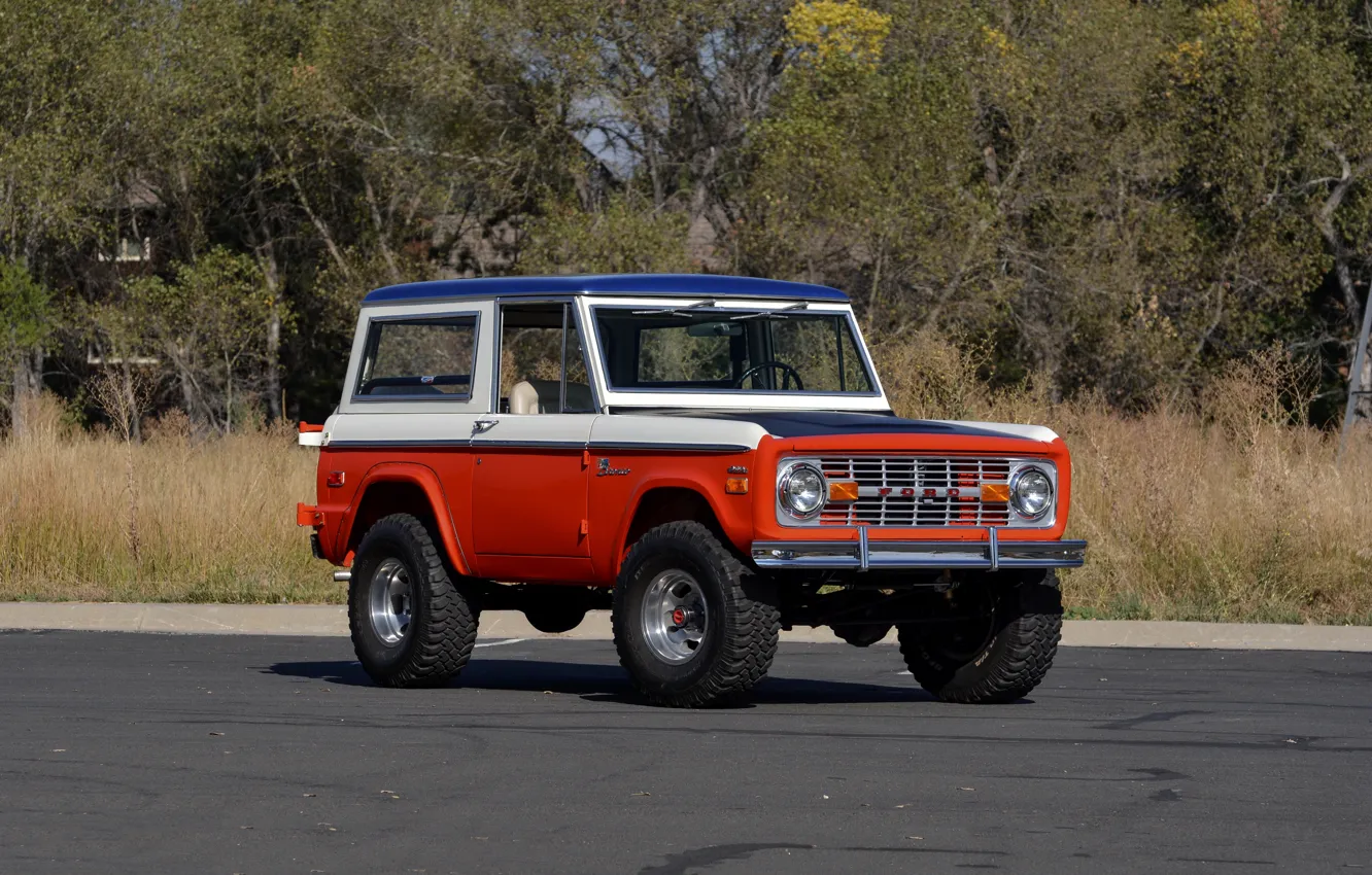 Photo wallpaper Ford, 1971, wheel, Wagon, Bronco, Baja Edition, Stroppe