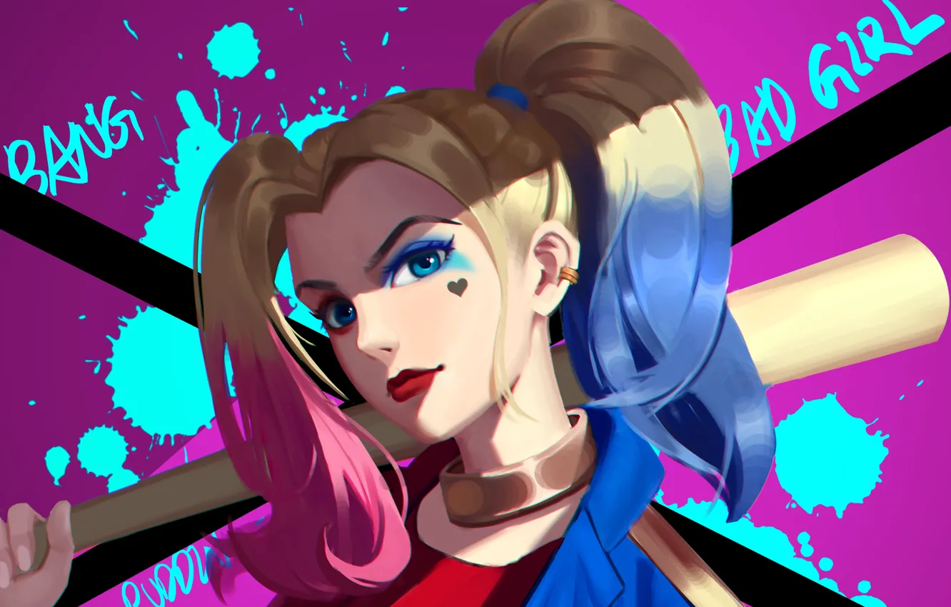 Photo wallpaper girl, bit, Harley Quinn, Suicide Squad