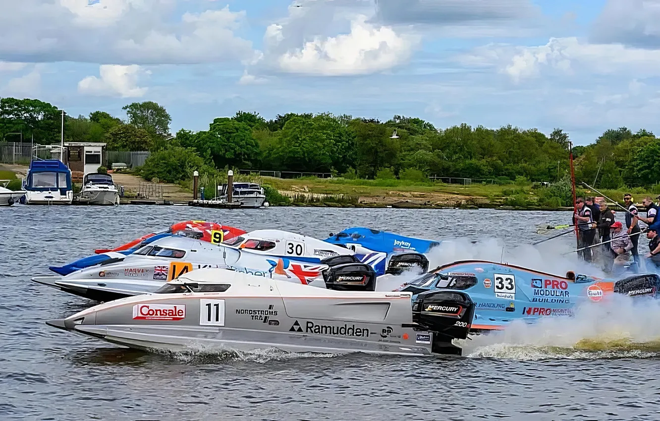 Photo wallpaper race, boat, speed