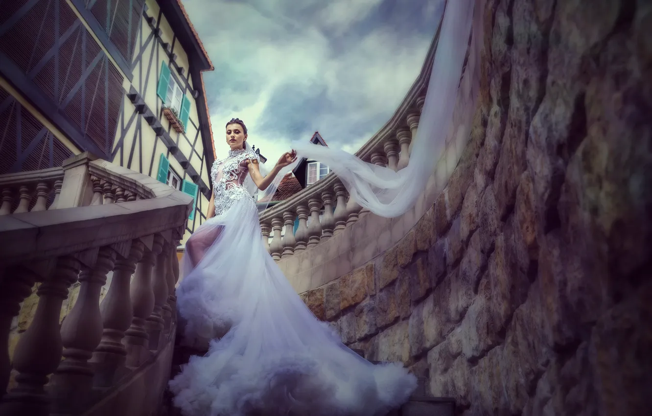 Photo wallpaper dress, the bride, wedding