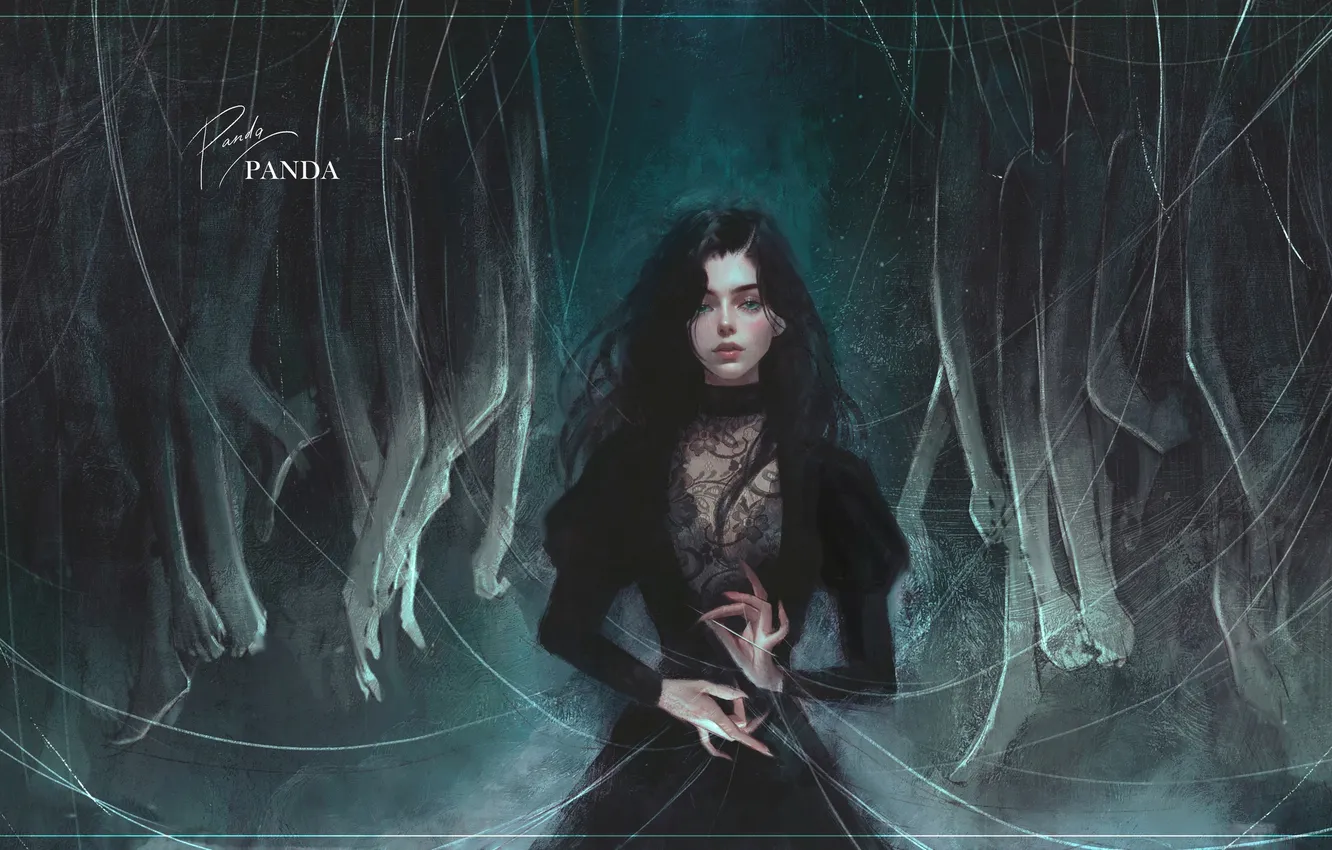 Photo wallpaper girl, web, from panda, by Panda