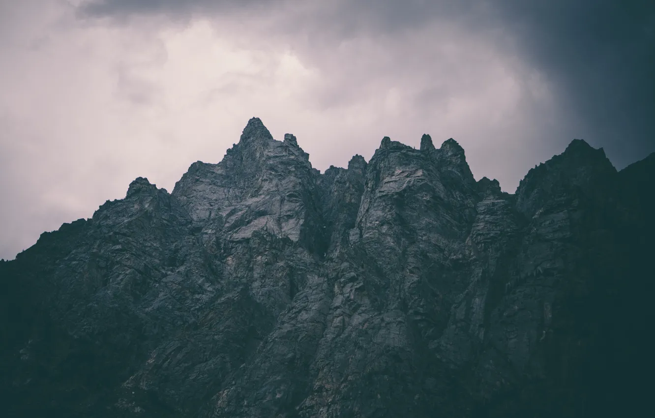 Photo wallpaper the sky, clouds, mountains, clouds, nature, overcast, rocks