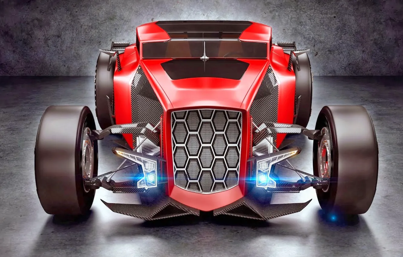 Photo wallpaper Concept, red, Hot Rod