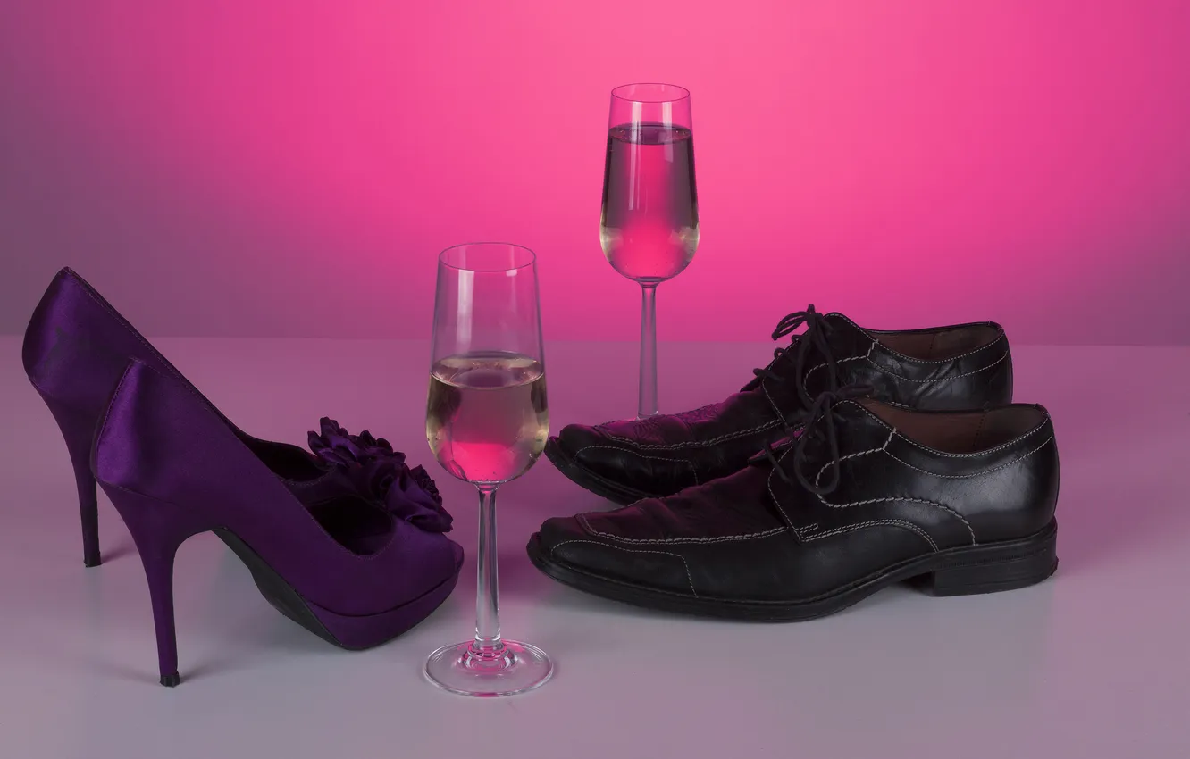 Photo wallpaper wine, shoes, Flirt