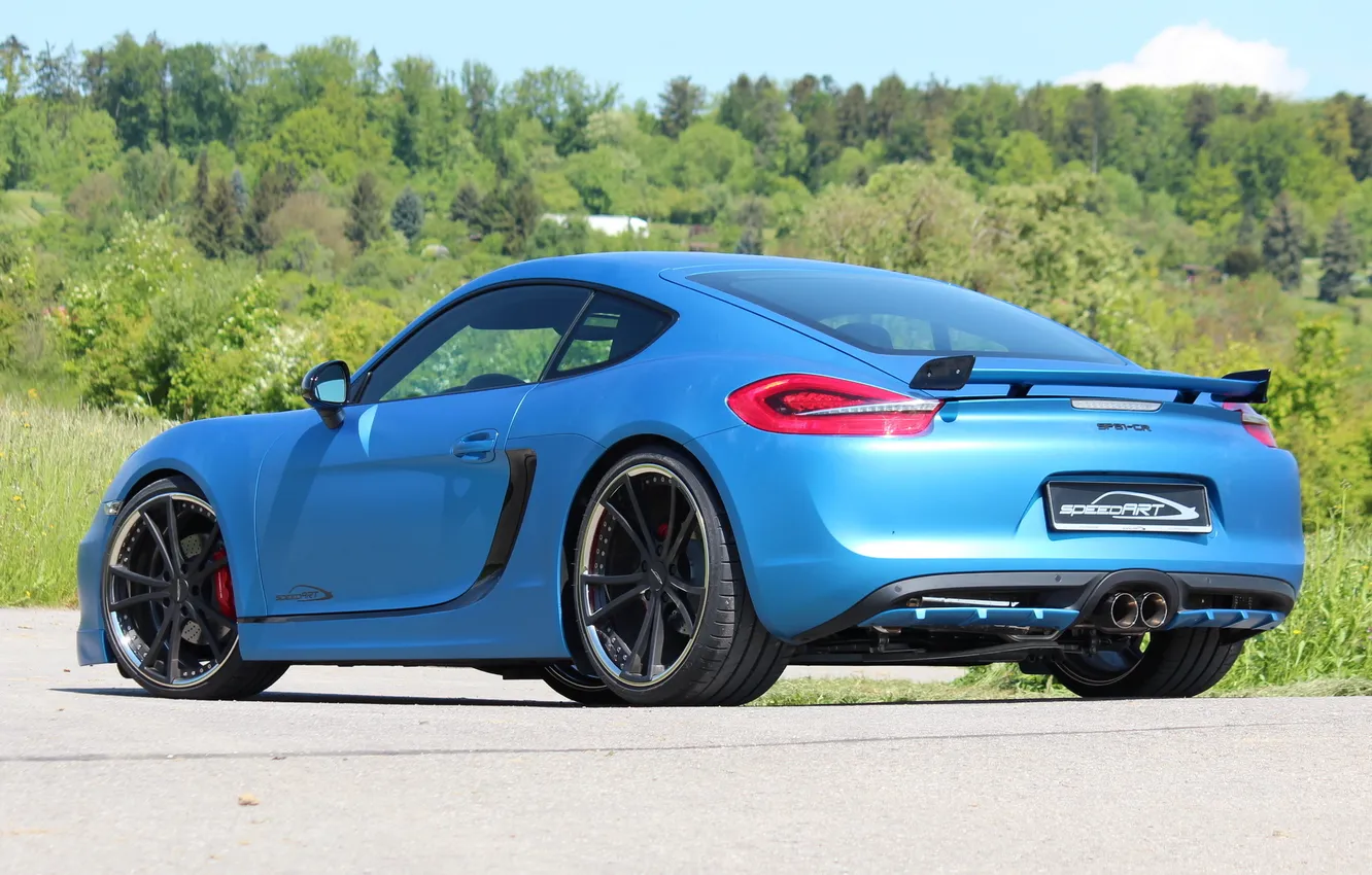 Photo wallpaper auto, tuning, Porsche, Cayman, back, SpeedART, SP81-CR
