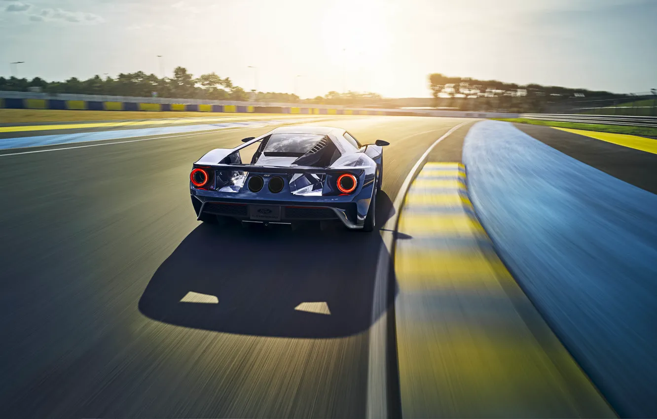 Photo wallpaper car, auto, Ford, rear view, speed, track