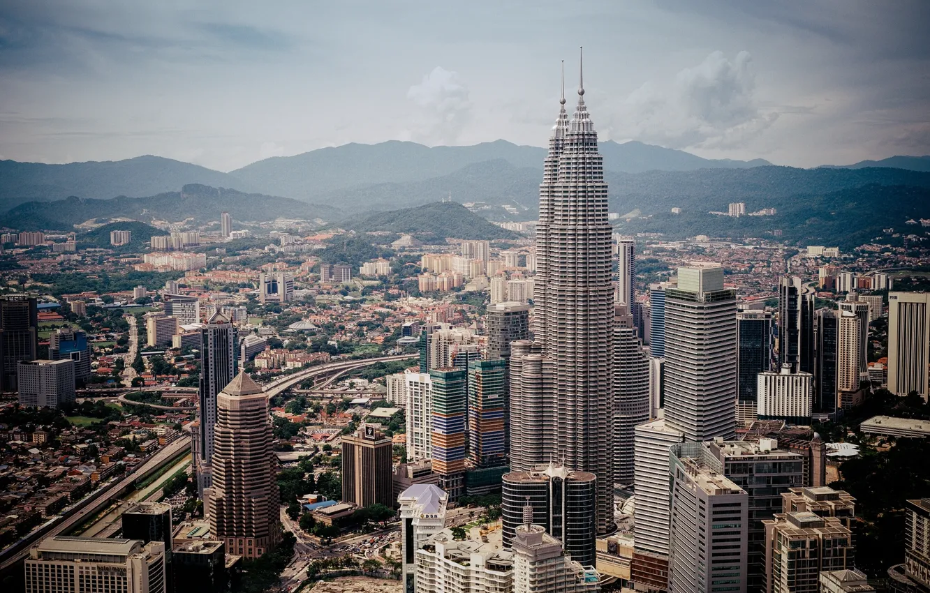 Photo wallpaper building, panorama, Malaysia, Kuala Lumpur, Malaysia, Kuala Lumpur