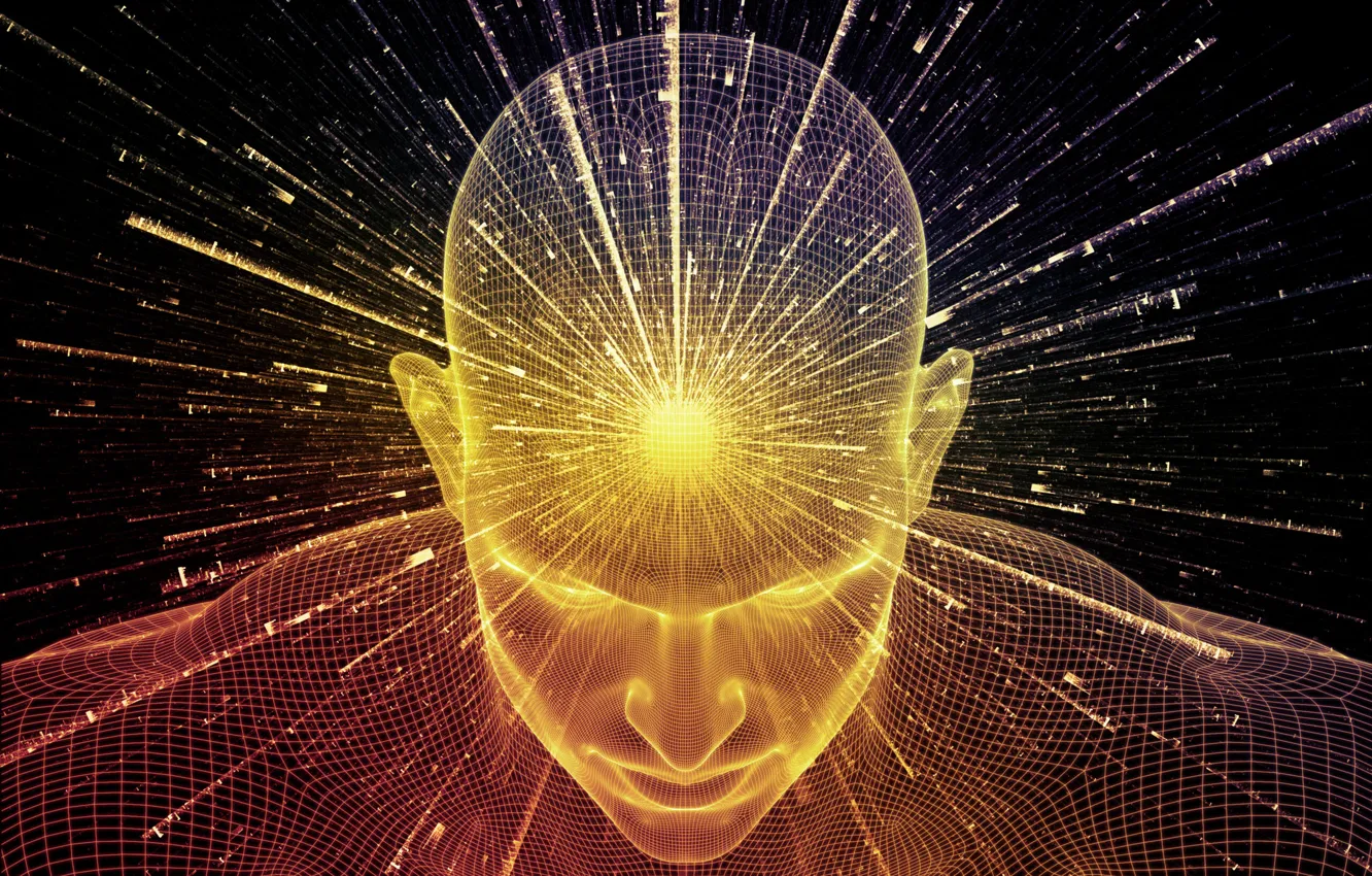 Photo wallpaper rays, light, people, light, rays, man, aura, Enlightened