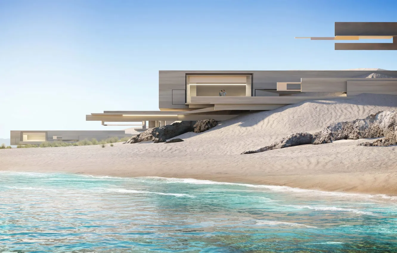 Photo wallpaper beach, Saudi Arabia, Town, yachting, architect, Coastal, neom, norlana