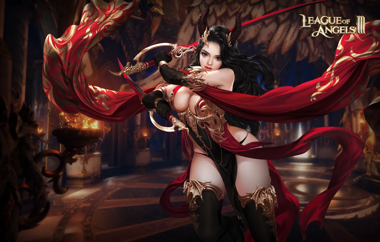 Photo wallpaper girl, the demon, League of Angels