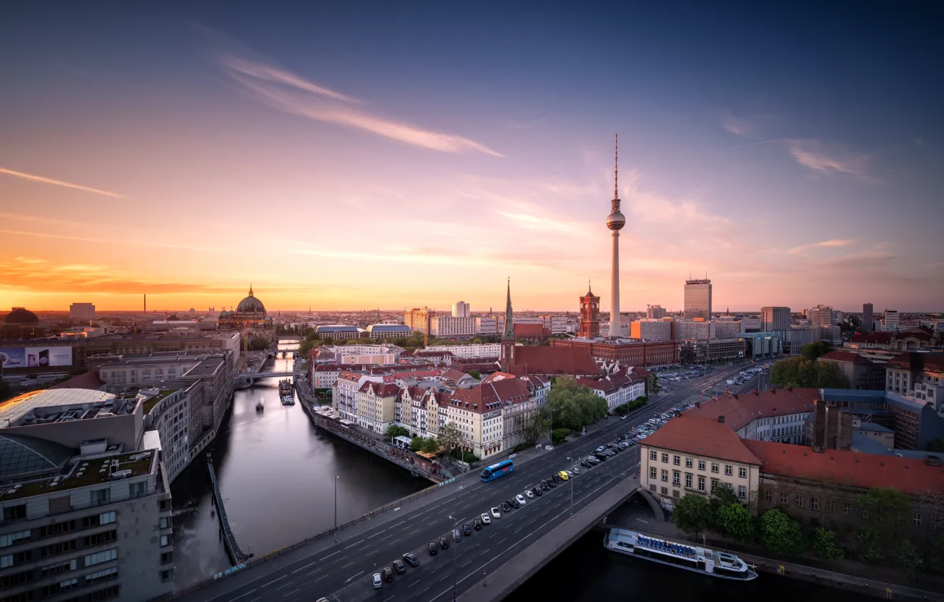Photo wallpaper bridge, river, Germany, Berlin