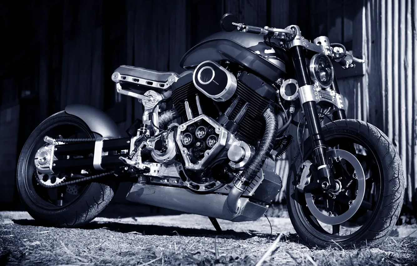 Photo wallpaper Bike, Custom, Superbike, Motorcycle, Confederate X132 Hellcat, Cafe cruiser