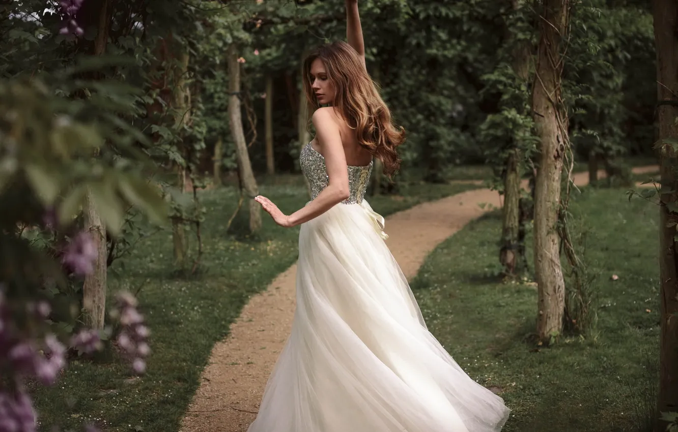 Photo wallpaper girl, pose, background