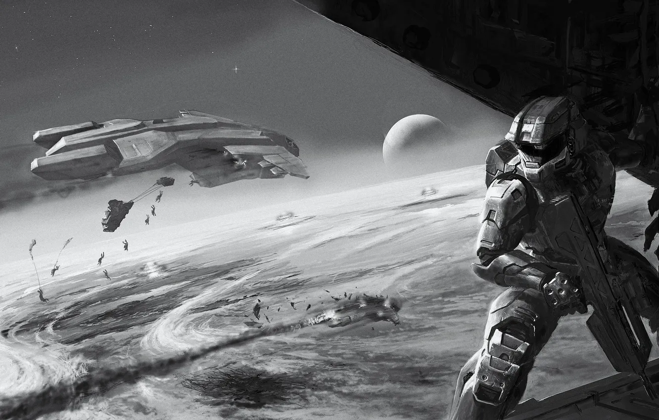 Photo wallpaper Halo, landing, landing