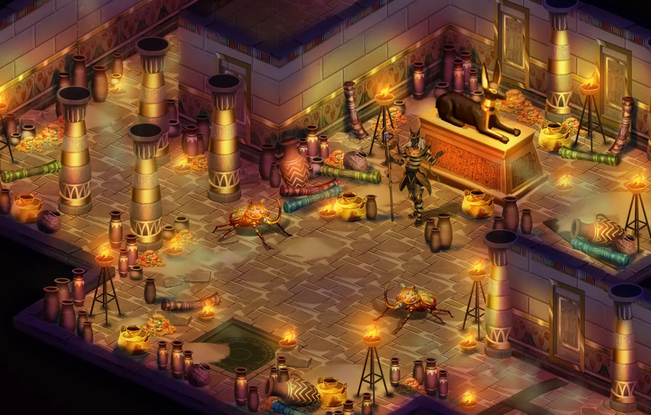 Photo wallpaper columns, luxury, the room, decoration, Egypt Interior