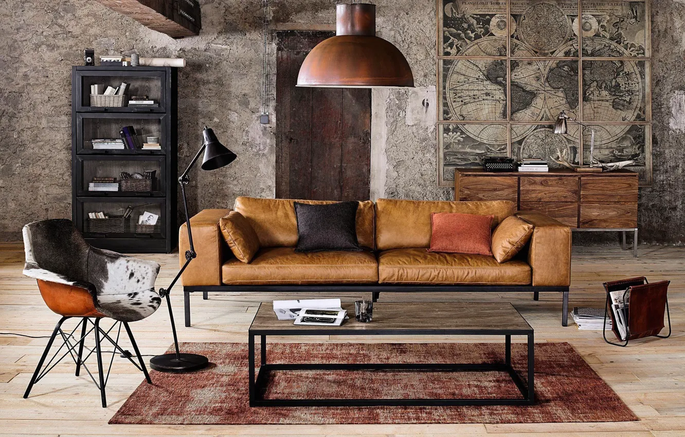 Photo wallpaper design, style, interior, the scenery, sofa, living room