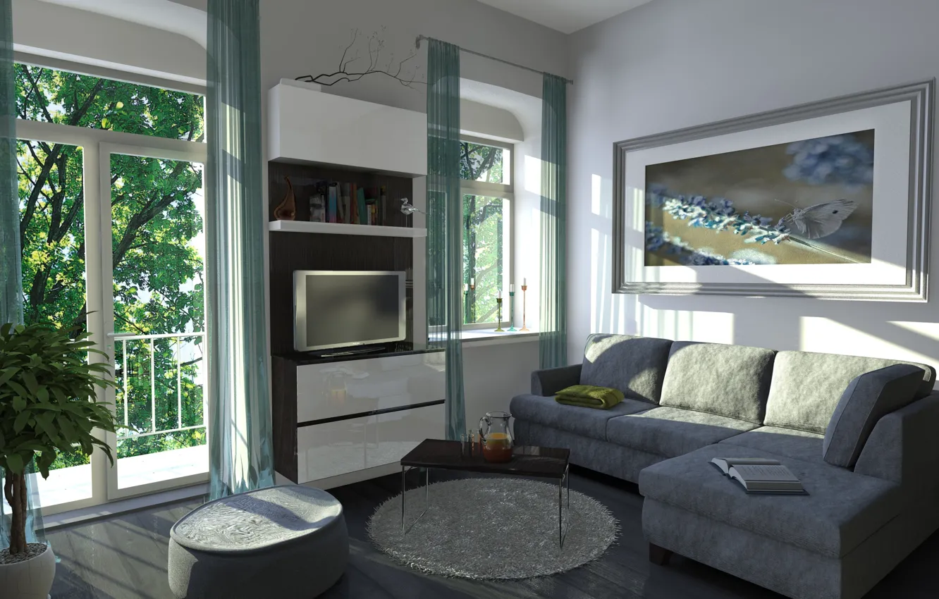 Photo wallpaper design, house, style, interior, living room