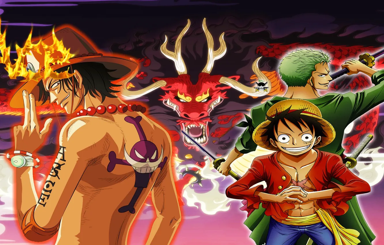 Photo wallpaper collage, guys, One Piece