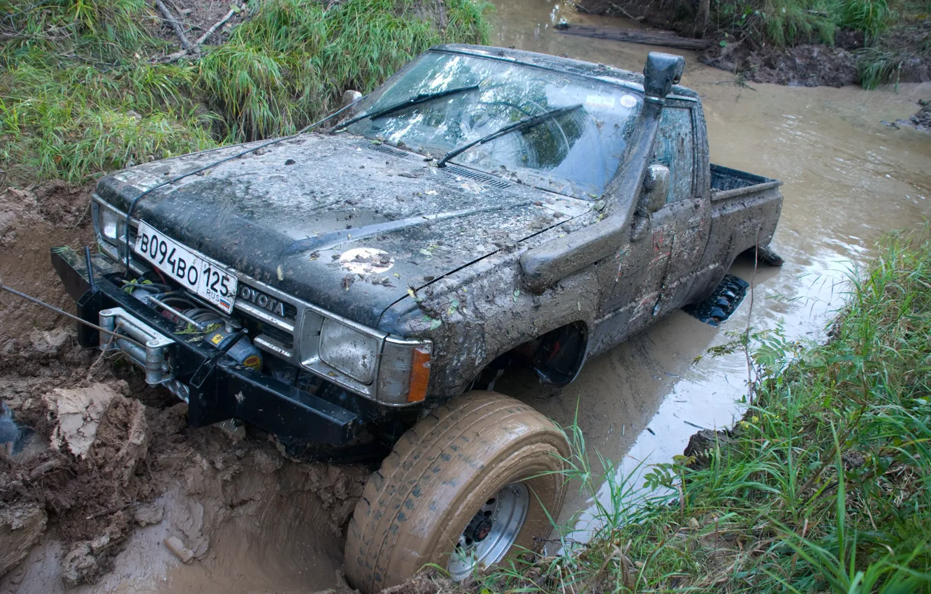 Photo wallpaper dirt, Toyota, Off-Road, off-road