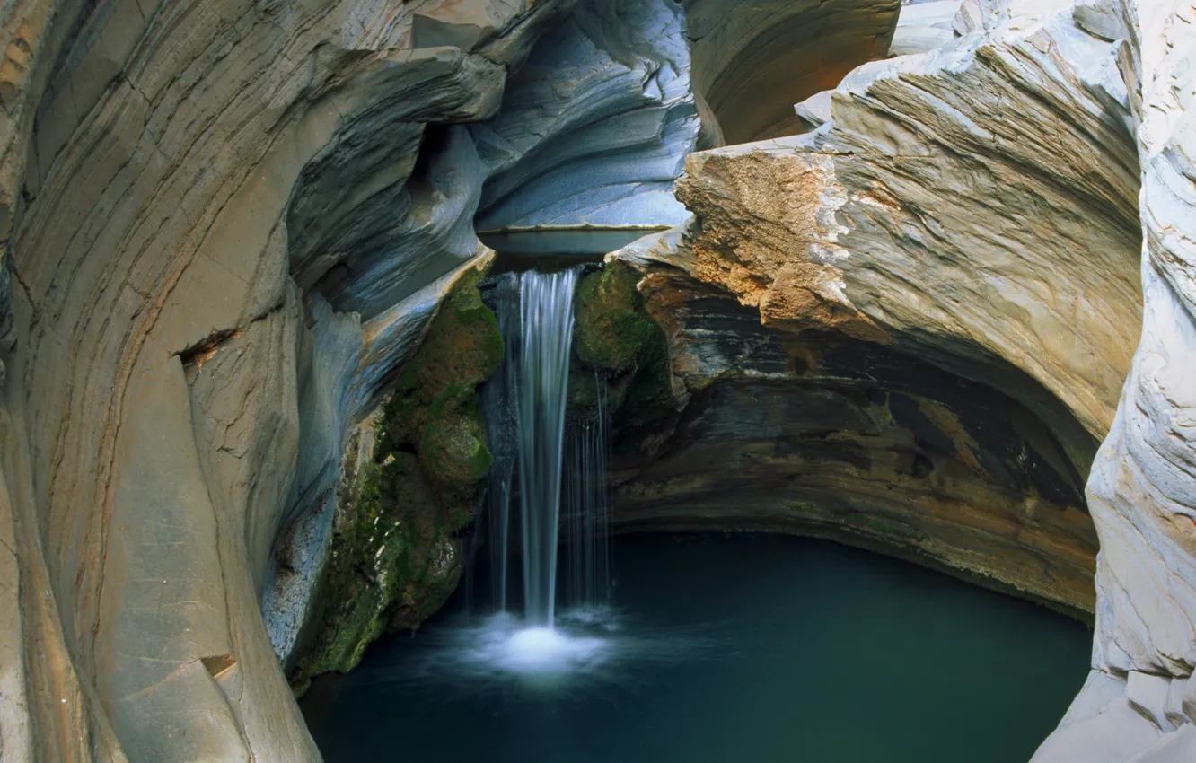 Photo wallpaper rocks, waterfall, Australia, Oceania, Karijini national park