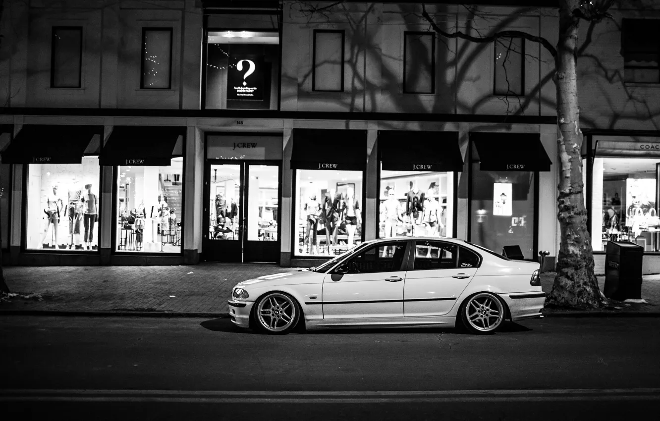 Photo wallpaper BMW, BMW, black and white, The 3 series, e46, 323i