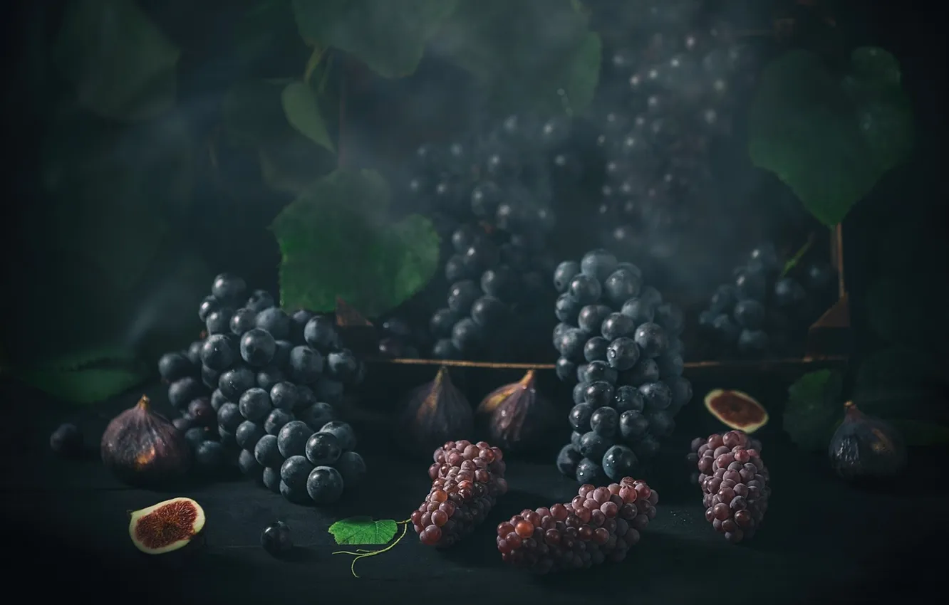 Photo wallpaper berries, grapes, figs