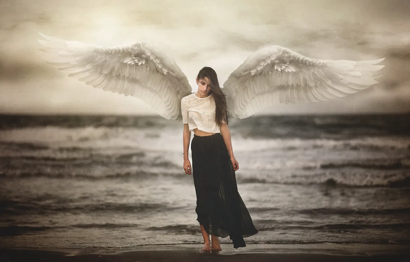 Photo wallpaper girl, angel, Marya